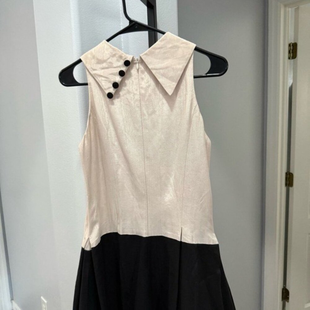 Carol Peretz Sleeveless Mock Neck A Line Black Pink Dress Size 6 Vintage Vtg • - Picture 4 of 11